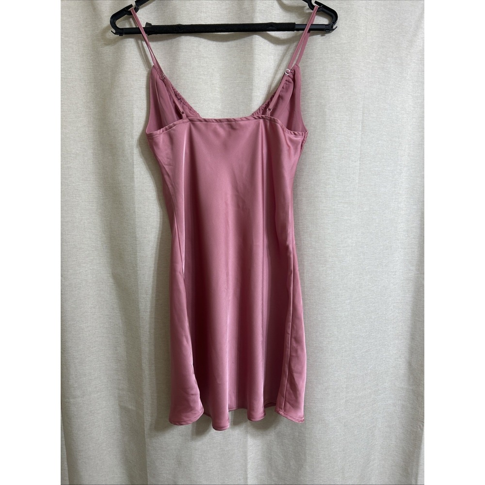 Pink Satin Slip Dress Size S Mini Spaghetti Strap Lingerie Style Y2K - Picture 7 of 9